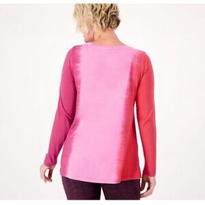 LOGO by Lori Goldstein Fade-Out Tie-Dye Long Sleeve Top